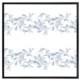 Decorative swirls and flowers (Picutre Frame) / 16x16" / Grey