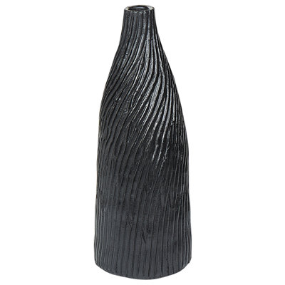 Decorative Vase FLORENTIA Handmade Ceramic 50 cm Black