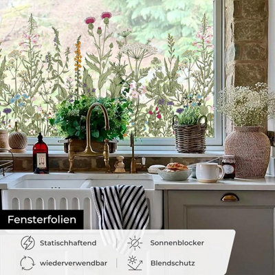 Decorative window film, static cling and UV protection