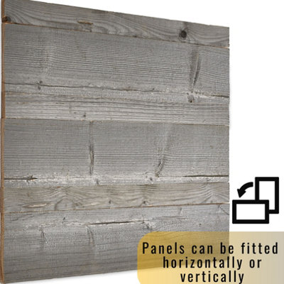 Decorative Wood Panelling 0.5m² Timber Planks - Grey Vintage Retro Accent Wooden 3D Wall Covering - Multi-Purpose Wood Wall Panels - 3