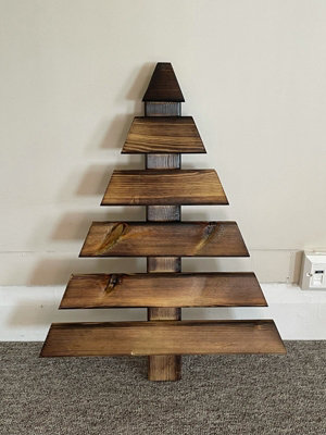 Decorative Wooden Christmas Tree - L5 x W90 x H120 cm - 4