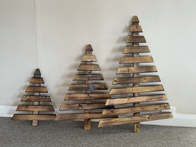 Decorative Wooden Christmas Tree - L5 x W90 x H120 cm - 6