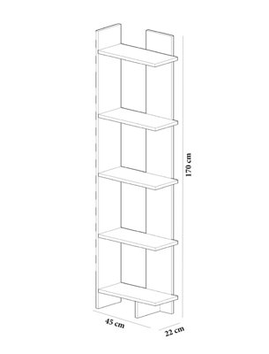 Decorotika Alice Corner Bookcase Black & Oud