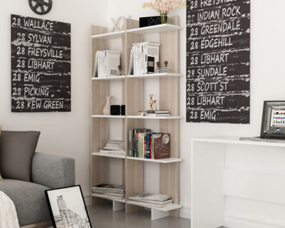 Decorotika Alice Corner Bookcase (White and Cordoba)