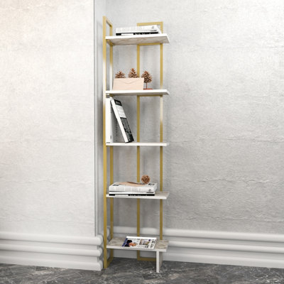 Decorotika Alice Corner Bookcase with Metal Frame