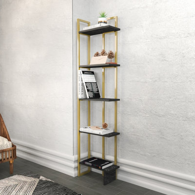 Decorotika Alice Corner Bookcase with Metal Frame