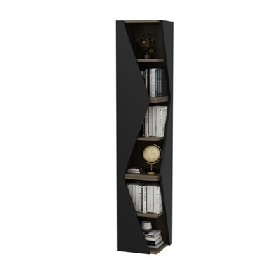 Decorotika Arrow 6-tier Corner Bookcase, Bookshelf, Shelving Unit