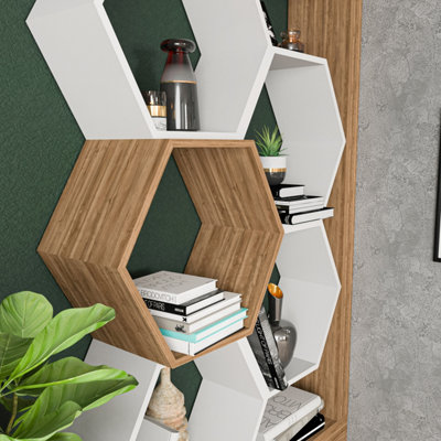 Hexagon wall 2024 shelf unit