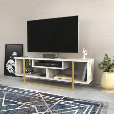 Silver tv stand for deals 55 inch tv