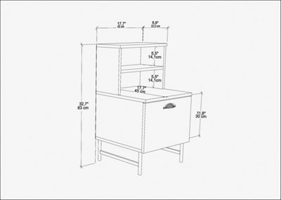 Decorotika Cressi Nightstand Bedside Table