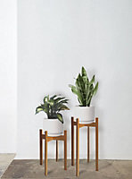 Decorotika Floret Handmade Solid Wood Plant Stand  (50 cm)