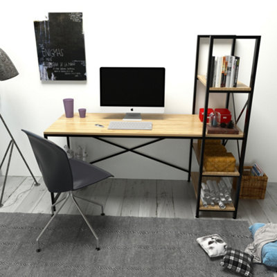 Decorotika Gentile Decorative Computer Desk Writing Desk with Integrated Shelving Unit