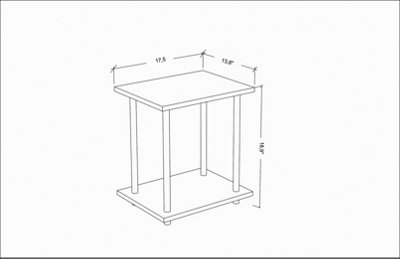 Decorotika Gurnee Side Table with Two Shelves