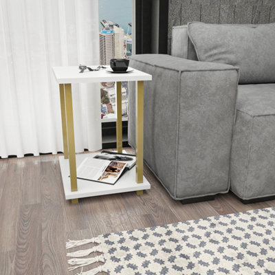 Decorotika Gurnee Side Table with Two Shelves