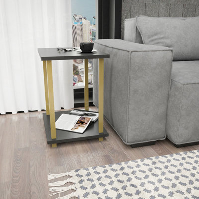 Decorotika Gurnee Side Table with Two Shelves