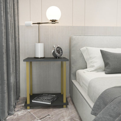 Decorotika Gurnee Side Table with Two Shelves