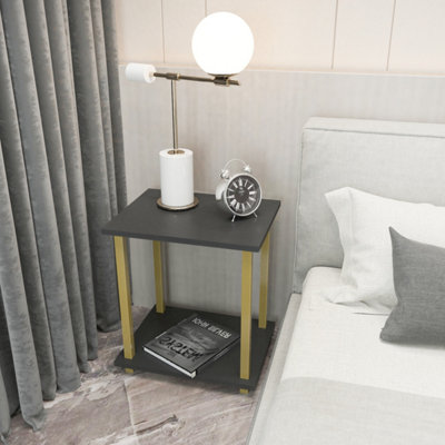 Decorotika Gurnee Side Table with Two Shelves
