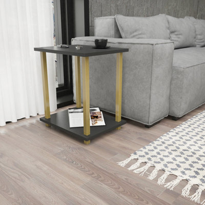 Decorotika Gurnee Side Table with Two Shelves