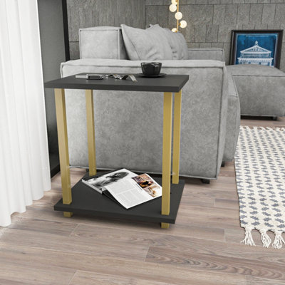 Decorotika Gurnee Side Table with Two Shelves