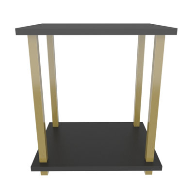 Decorotika Gurnee Side Table with Two Shelves