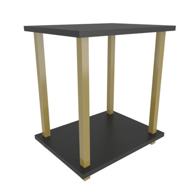 Decorotika Gurnee Side Table with Two Shelves