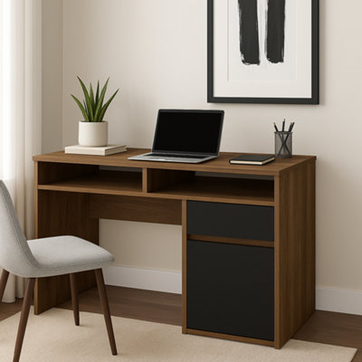 Decorotika Isla Computer Desk Walnut Black