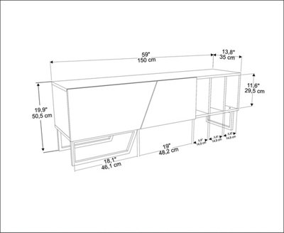 Tv stand store 60 inch length