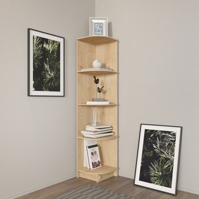 Decorotika Liva Corner Bookshelf Bookcase