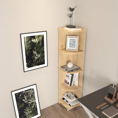 Decorotika Liva Corner Bookshelf Bookcase