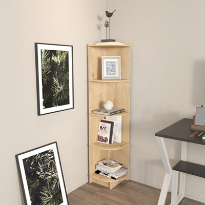 Decorotika Liva Corner Bookshelf Bookcase
