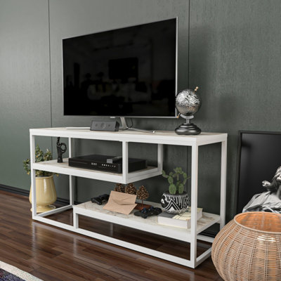 Silver tv stand for deals 55 inch tv