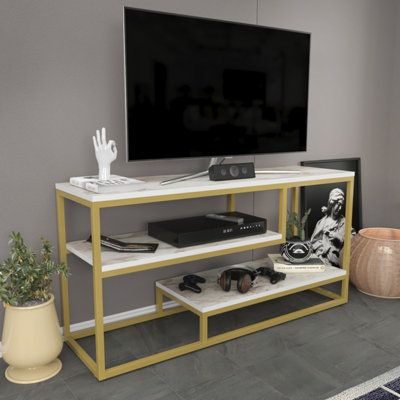 Gold tv stand 55 shop inch