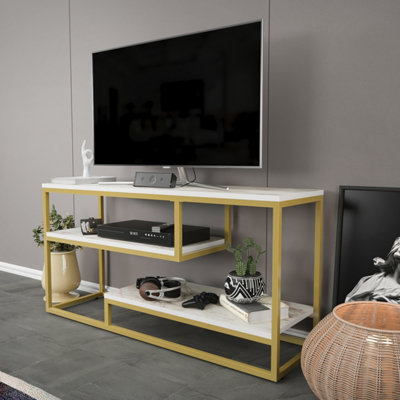 Gold tv shop stand 55 inch