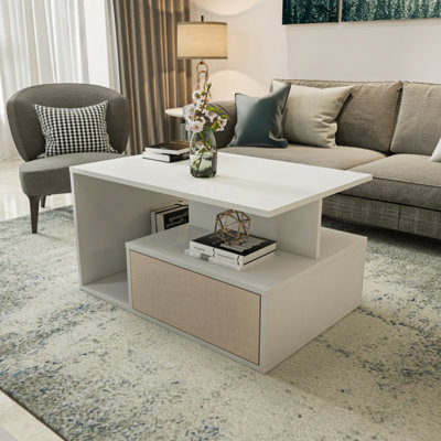 Decorotika Mana Modern Coffee Table BeigeWhite DIY at B&Q