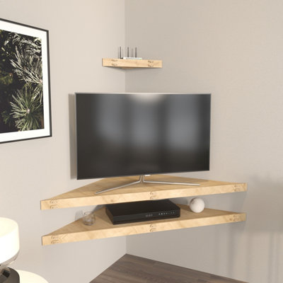 Decorotika Mensi Screwless Design Corner Tv Stand TV Unit up to 55 TVs