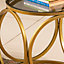 Decorotika - Mimo Glass Side End Bedside Table with Gold Metal for Modern Living Room Bedroom