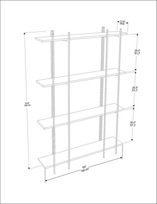 Decorotika Moss 3-tier Bookcase Shelving Unit