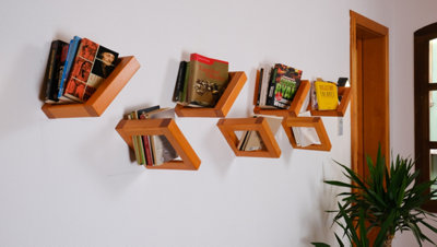 Decorotika Muvoli Handmade Solid Wood Wall Mounted Shelves (2 Shelves)