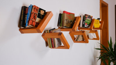 Decorotika Muvoli Handmade Solid Wood Wall Mounted Shelves (2 Shelves)