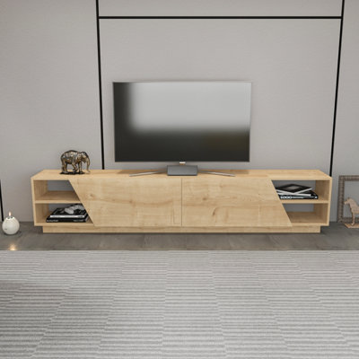 Decorotika Rhodes TV Stand TV Unit for TV's up to 106 inch Oak