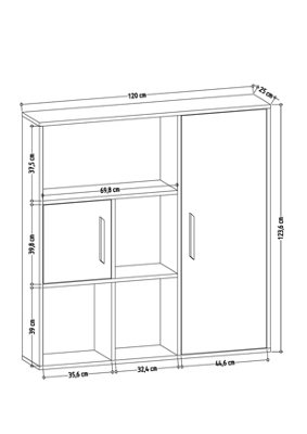 Decorotika Ridge 4 Shelves and Two Cabinets Bookcase