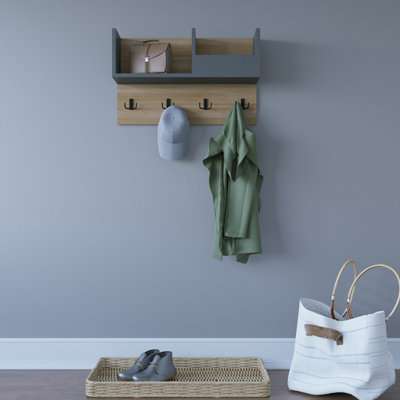 Decorotika Sameul Wall Coat Hanger with 4 Hooks | DIY at B&Q