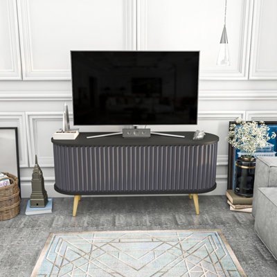 Decorotika Stor TV Stand TV Unit for TVs up to 60 inch Black and Anthracite