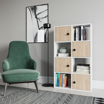 Decorotika Tasso 4-tier and 4 Cabinets Bookcase