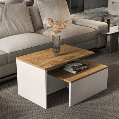 Decorotika Twins 2 Pieces Nesting Table - Oud White