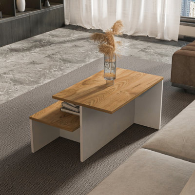 Decorotika Twins 2 Pieces Nesting Table - Oud White