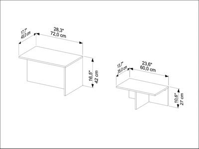 Decorotika Twins 2 Pieces Nesting Table - Oud White