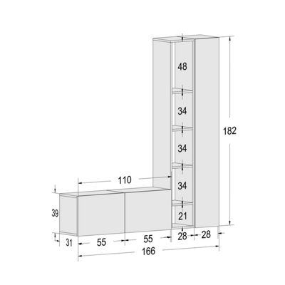 Decorotika Uppsala Moduler Modern TV Unit Wall Mount Customizable ...
