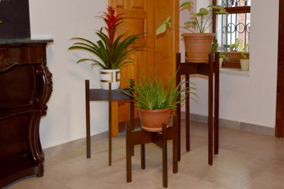 Decorotika Utnel 3-Pieces Handmade Solid Wood Plant Stand Set