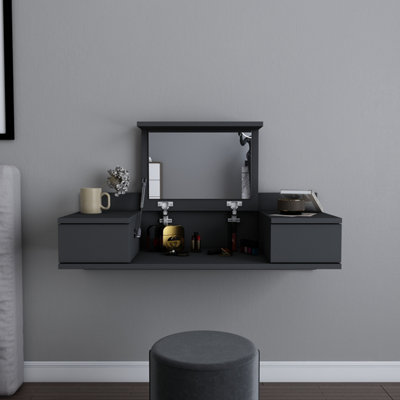 Black floating store dressing table